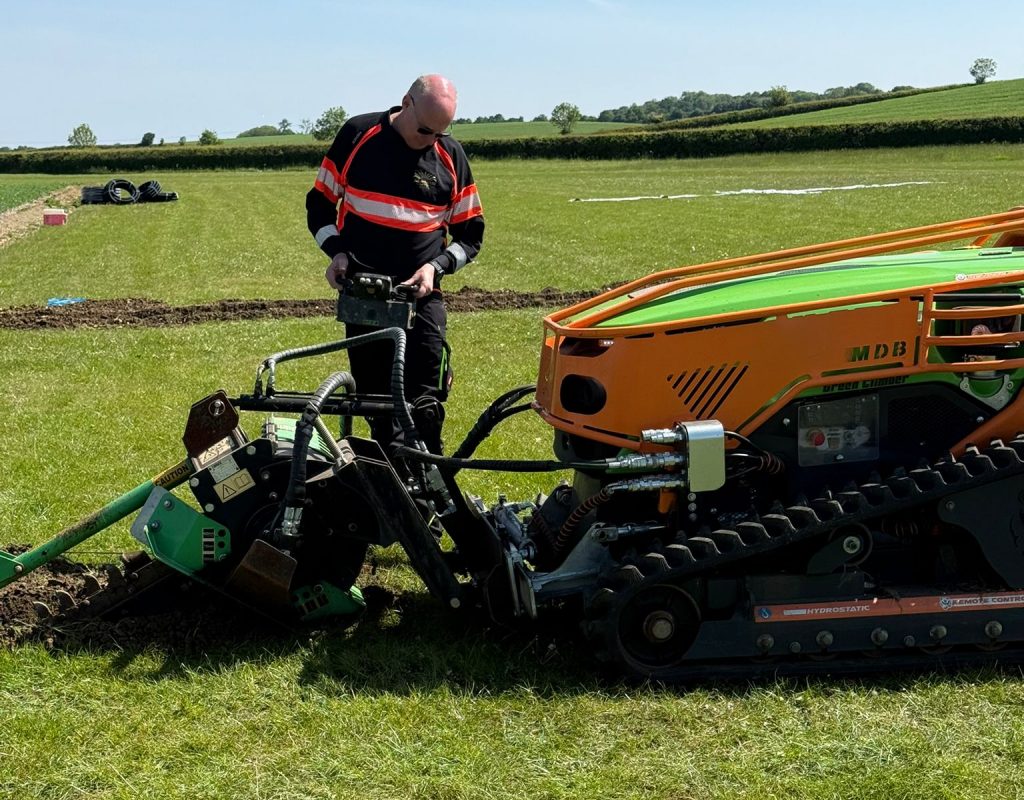 Greenclimber hire Buckinghamshire with trencher.